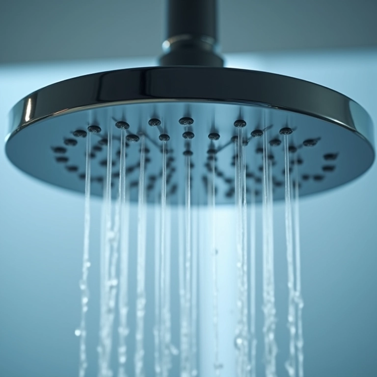 Chuveiro de teto com economia de água.
