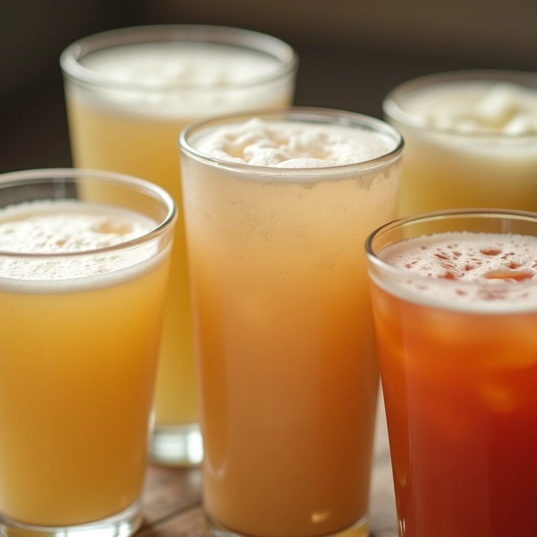 Detalhe de copos de milk shake de vidro vintage.