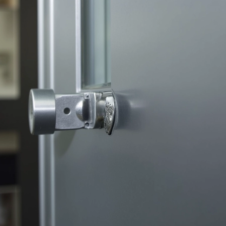 Detalhe de uma porta de aço Proteg Steel, destacando a qualidade e o acabamento.