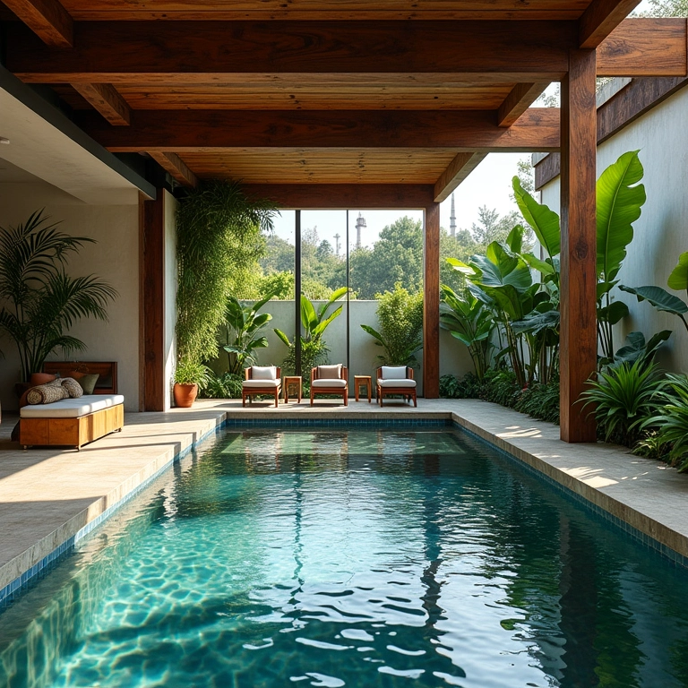 Detalhes personalizados que fazem a diferença na piscina coberta.