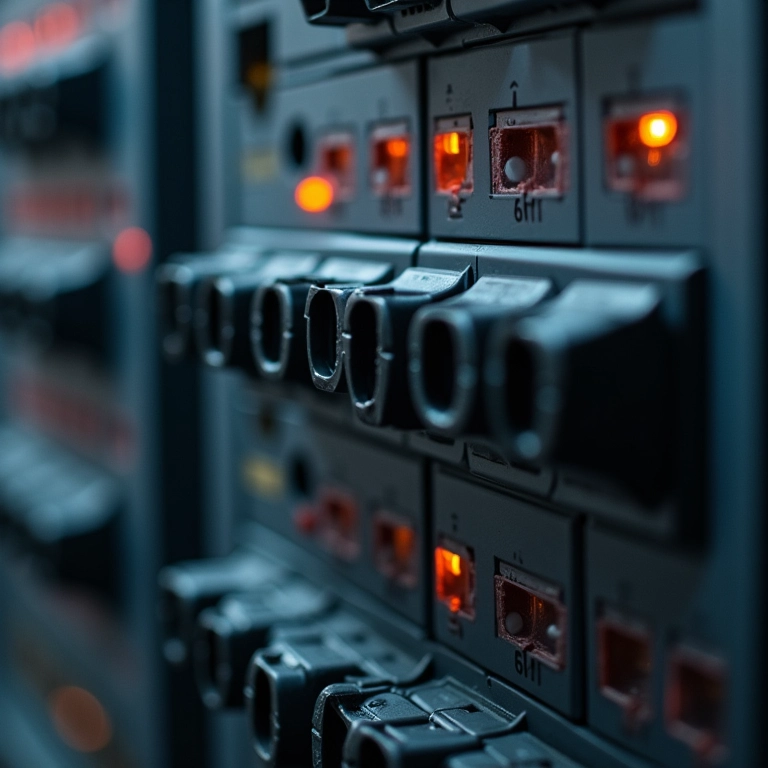 Disjuntor desarmando repetidamente em um painel elétrico.