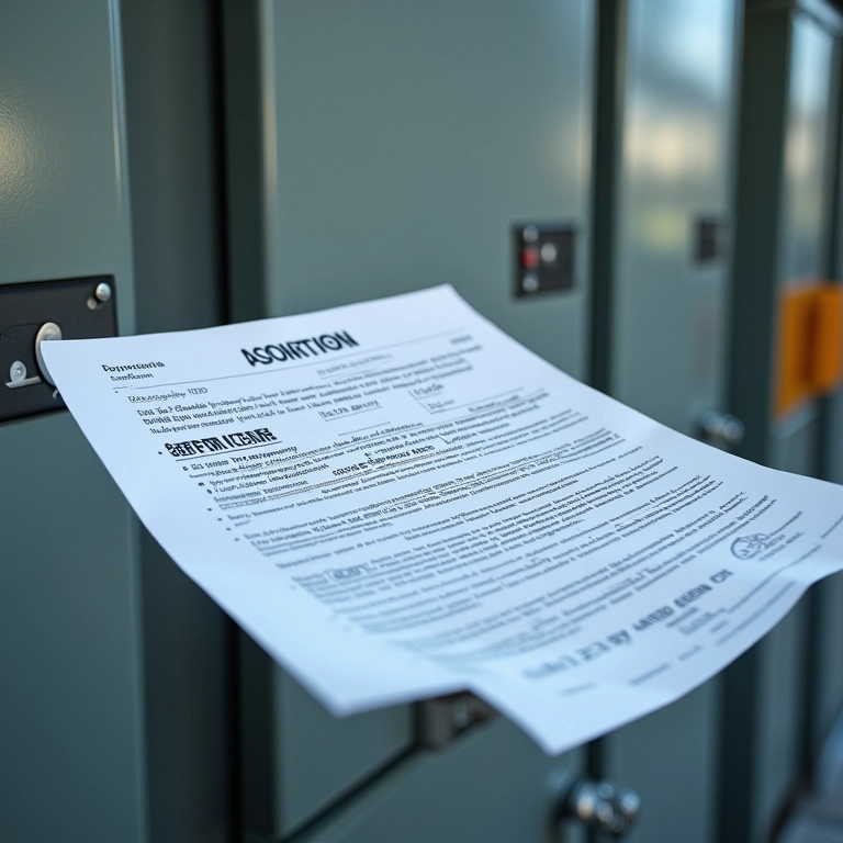 Documento ART (Anotação de Responsabilidade Técnica) sobre um painel.