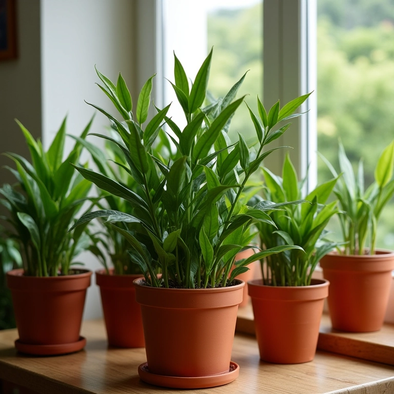 Espada-de-São-Jorge em vasos de terracota, proteção e beleza.