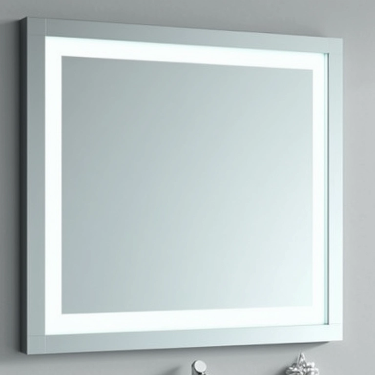 Espelho de banheiro emoldurado com moldura de EVA, respingos de água.