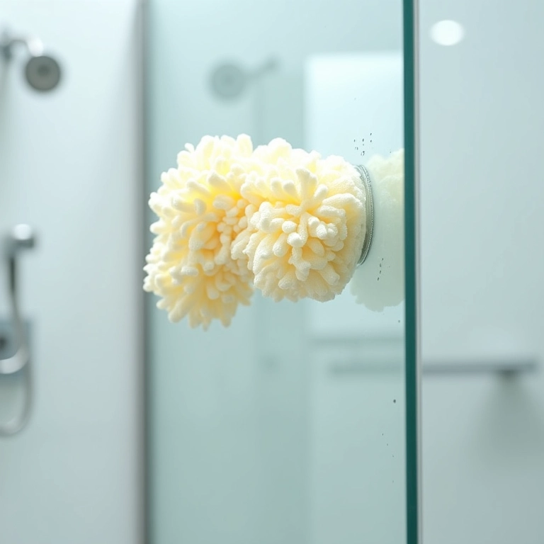 Esponja macia para não riscar o box.