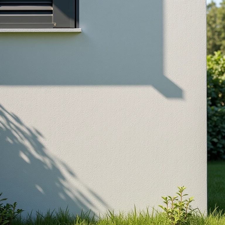 Fachada com textura projetada e padrão único.