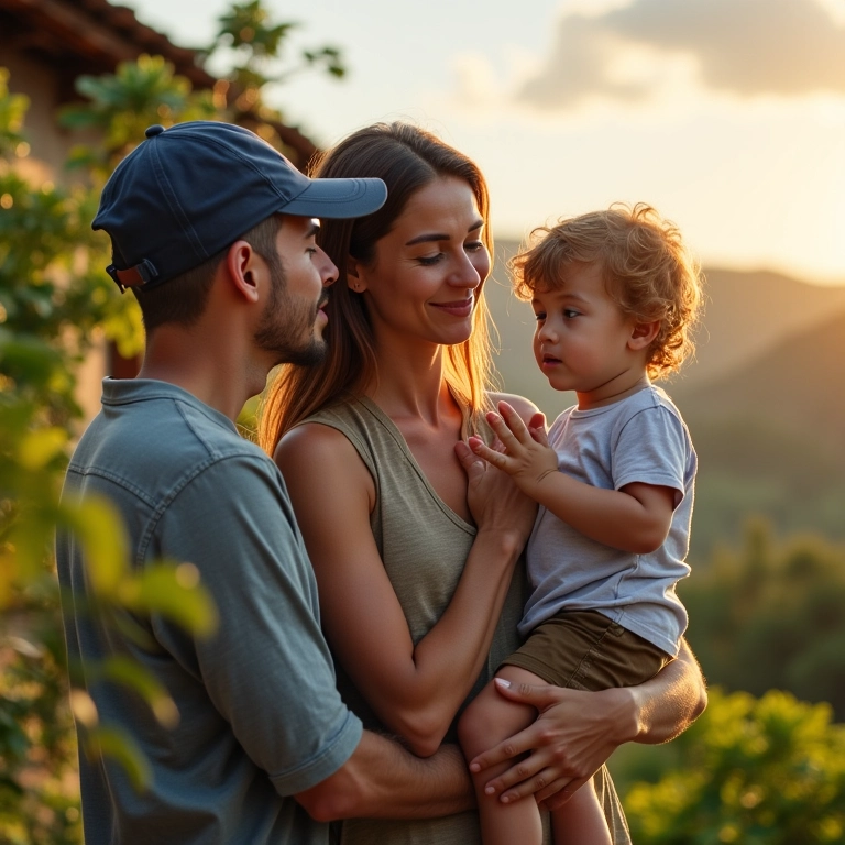 Família brasileira recebendo incentivos governamentais para instalação de aquecimento solar.