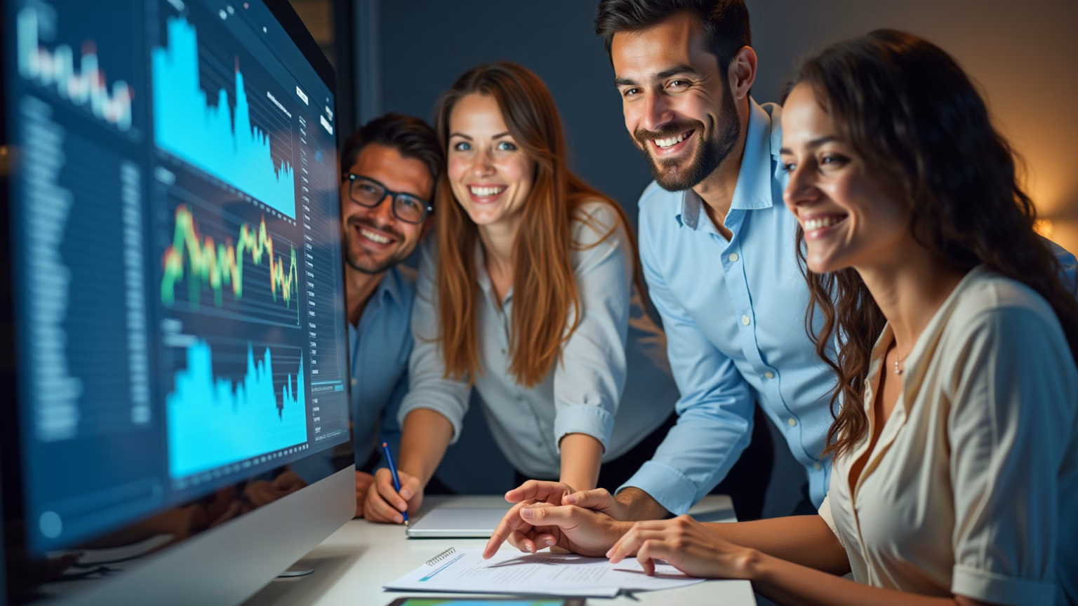 Profissionais analisando dados para pesquisa de preços em licitação.