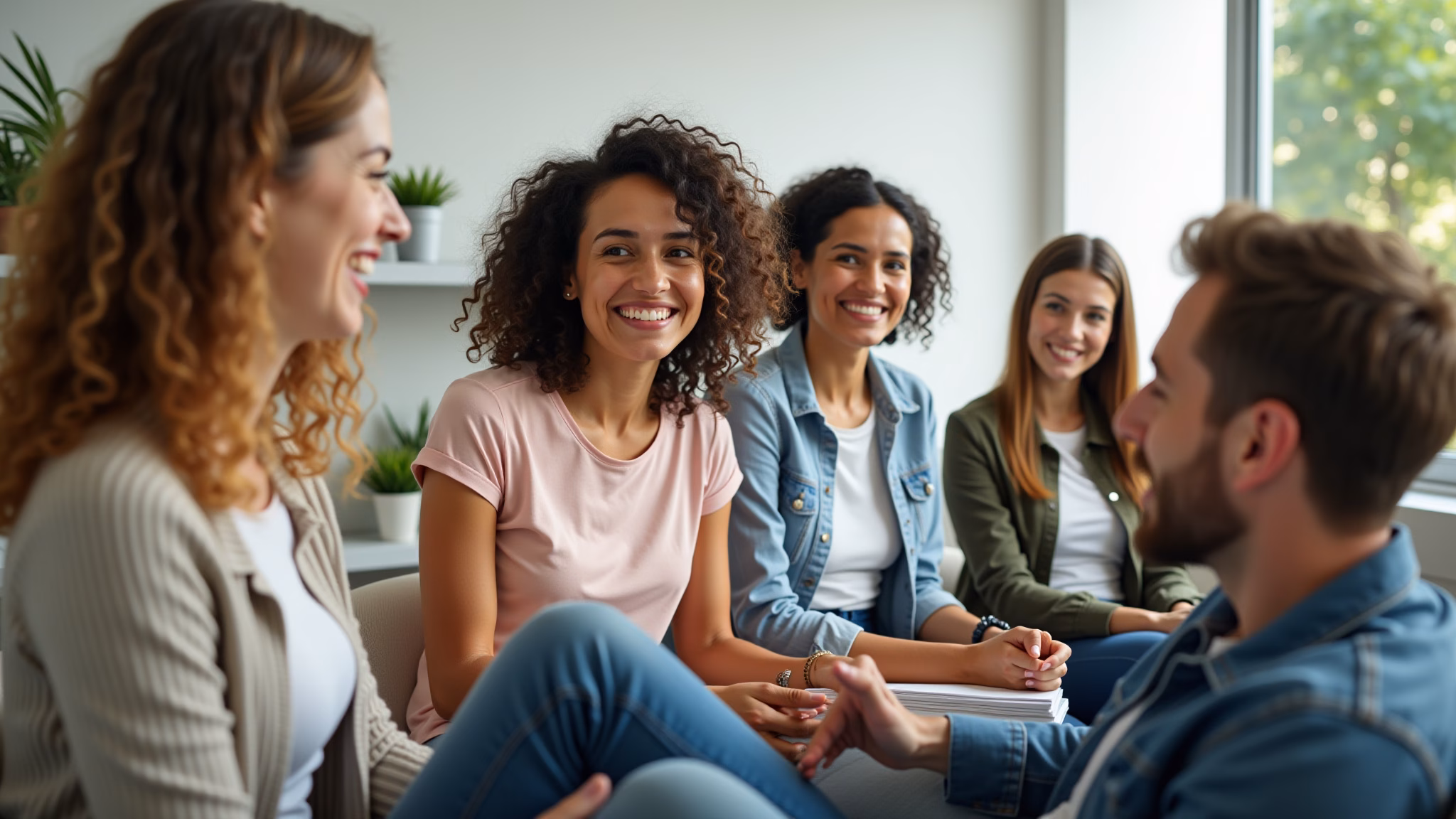 Grupo de apoio em clínica de reabilitação no Brasil.