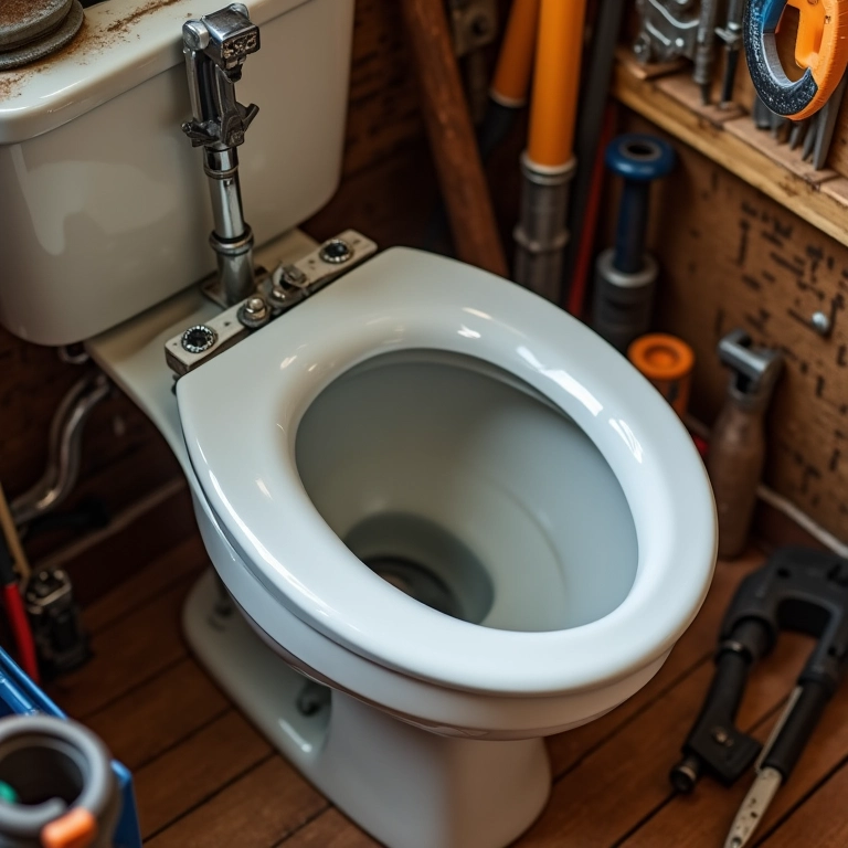 Ferramentas necessárias para consertar o vaso sanitário.