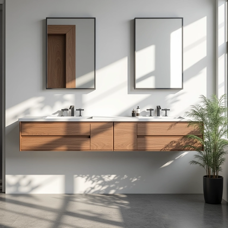 Gabinete de banheiro com diversas opções de cores e acabamentos.