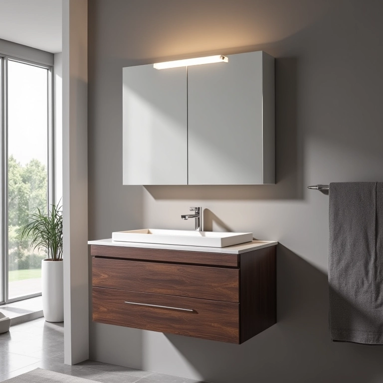 Gabinete suspenso MGM Móveis Avelã Madri de 60cm com espelheira.