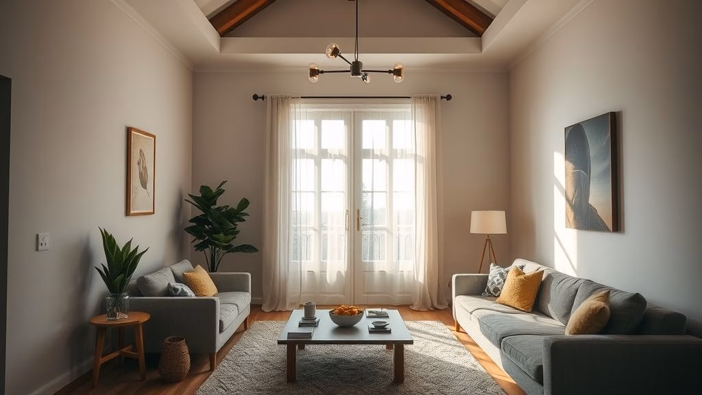 Iluminação Japandi: Luz natural e artificial suave para criar um ambiente acolhedor e relaxante.