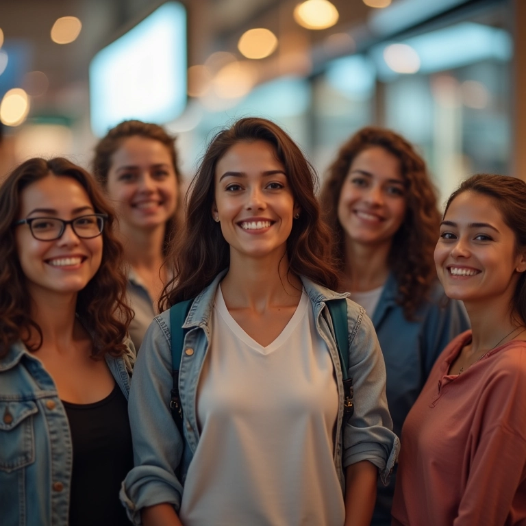 Grupo de pessoas participando de clube de compras, pontos acumulando.