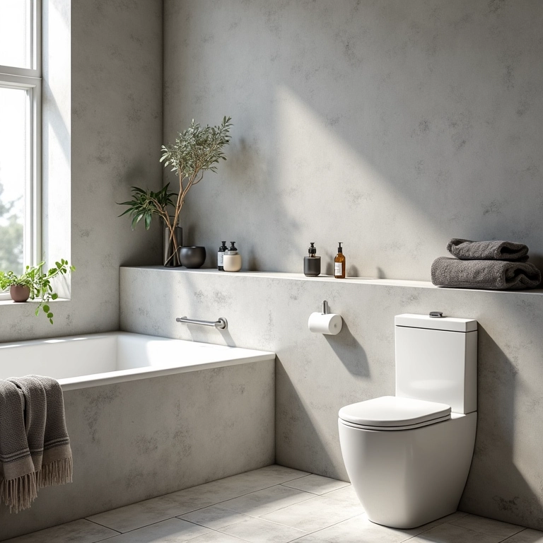 Guia prático para decorar banheiro com concreto.
