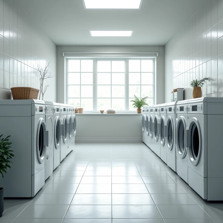 Iluminação na área de serviço.