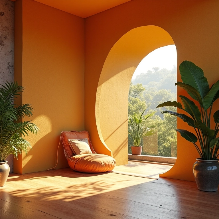 Iluminação natural em ambiente com parede de cobogó.