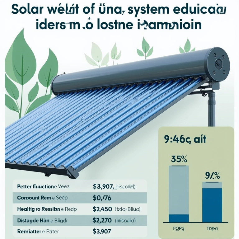 Infográfico mostrando o custo de instalação de um sistema de aquecimento solar no Brasil.