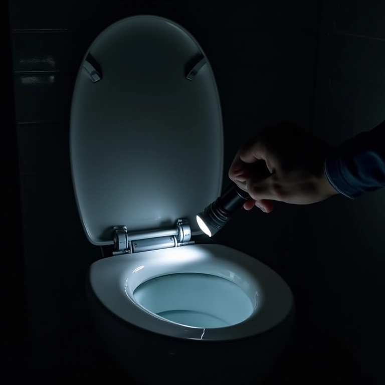 Inspeção da válvula de descarga do vaso sanitário.