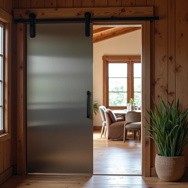 Isolamento acústico de uma porta de aço, com decoração vibrante estilo Farm Rio.