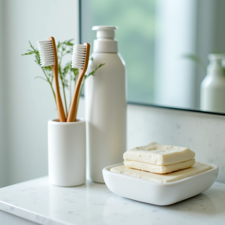 Itens essenciais organizados no lavabo: um lembrete.