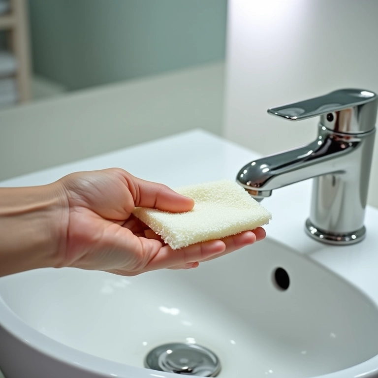 Limpeza da saboneteira para evitar resíduos.