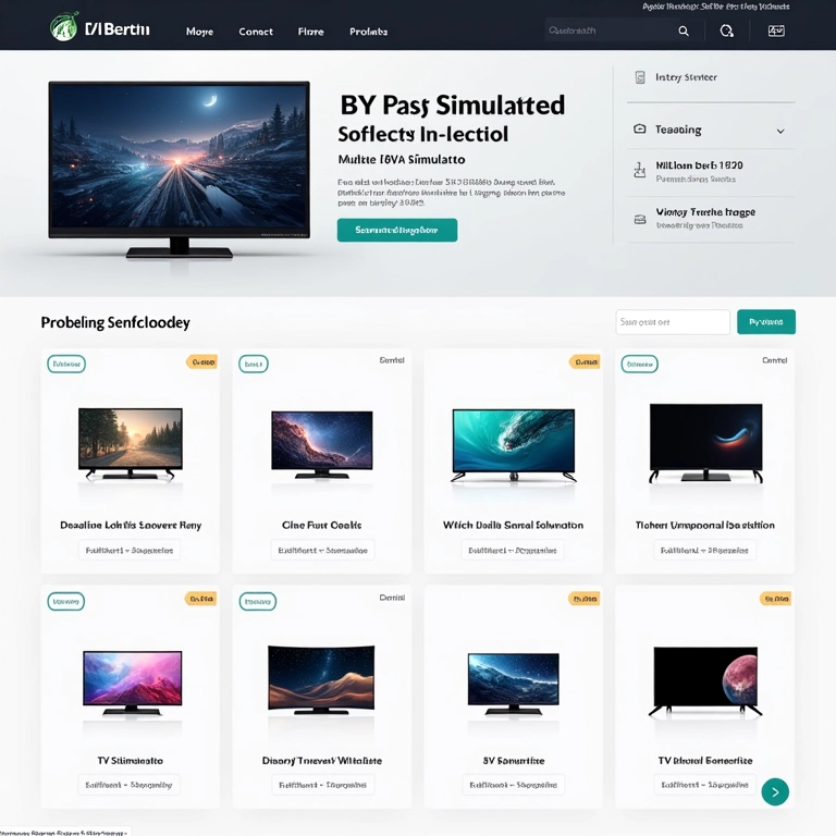 Loja online com diversos modelos de simuladores de TV à venda.