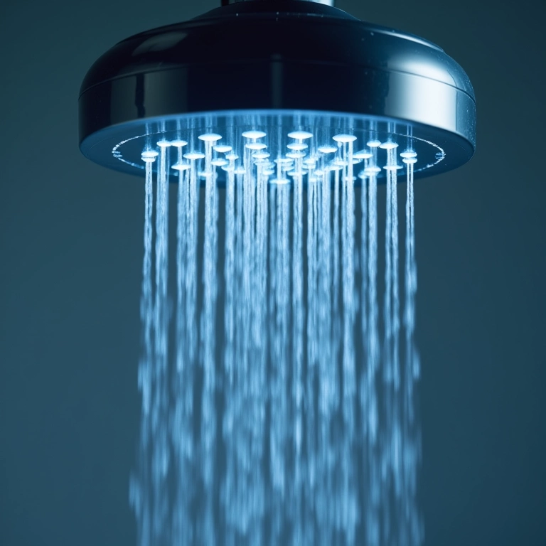 Maior consumo de água com chuveiro de teto.