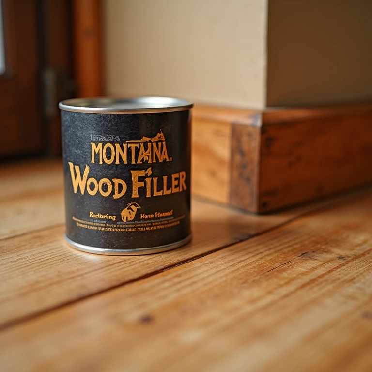 Massa para madeira Montana, ideal para calafetação de assoalhos antigos.