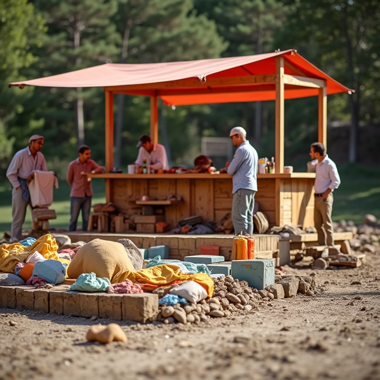 Materiais duráveis e estéticos para construção de quiosque.