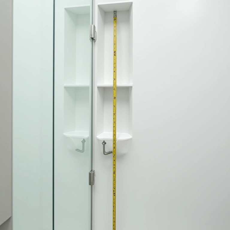 Medindo a altura padrão para instalação de saboneteira no box.