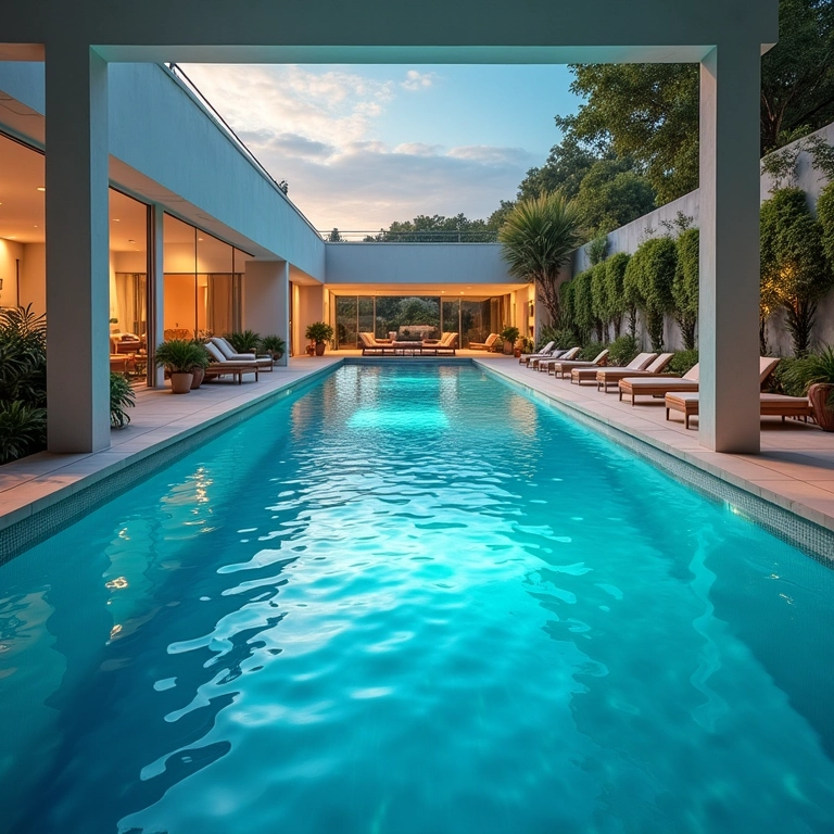 Melhor iluminação para piscina coberta.