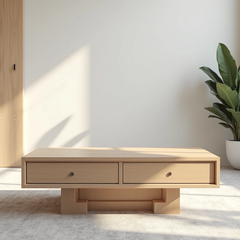 Mesa de centro com gavetas suspensa: leveza e modernidade.