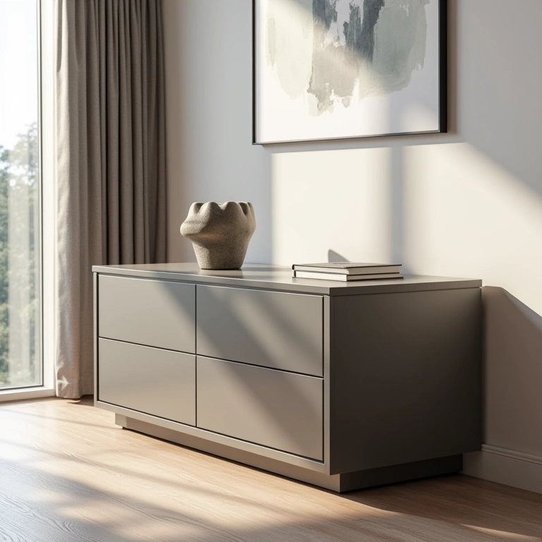 Mesa de centro laqueada com gavetas: modernidade e sofisticação.