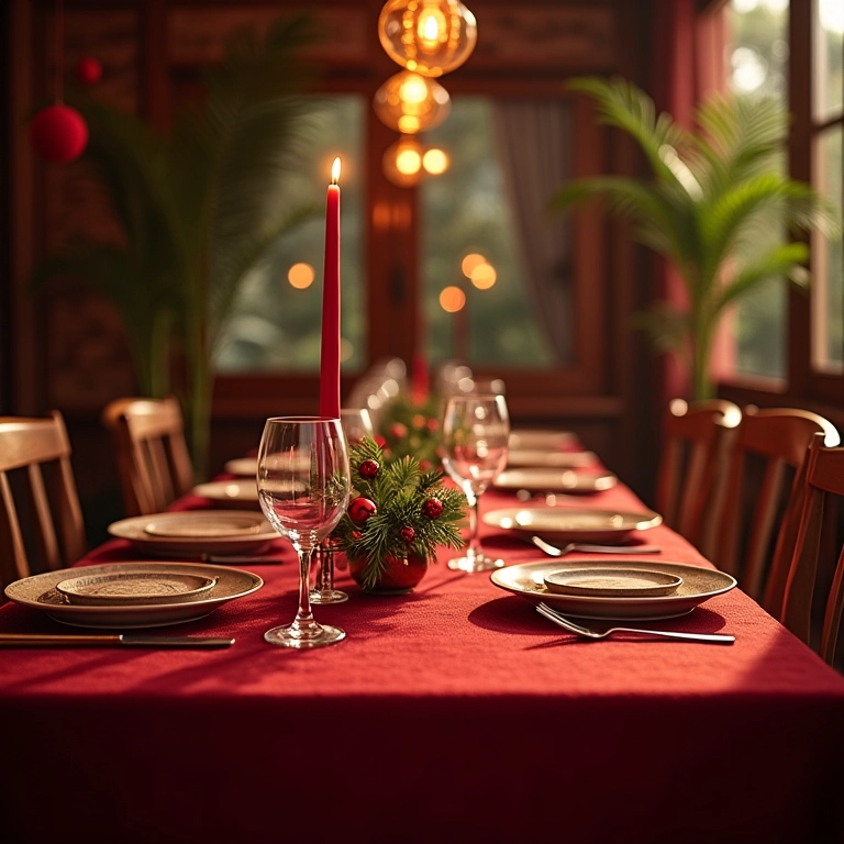 Mesa de Natal pronta e à espera dos convidados.