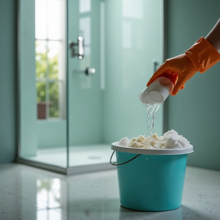 Mistura caseira para limpar box de vidro.