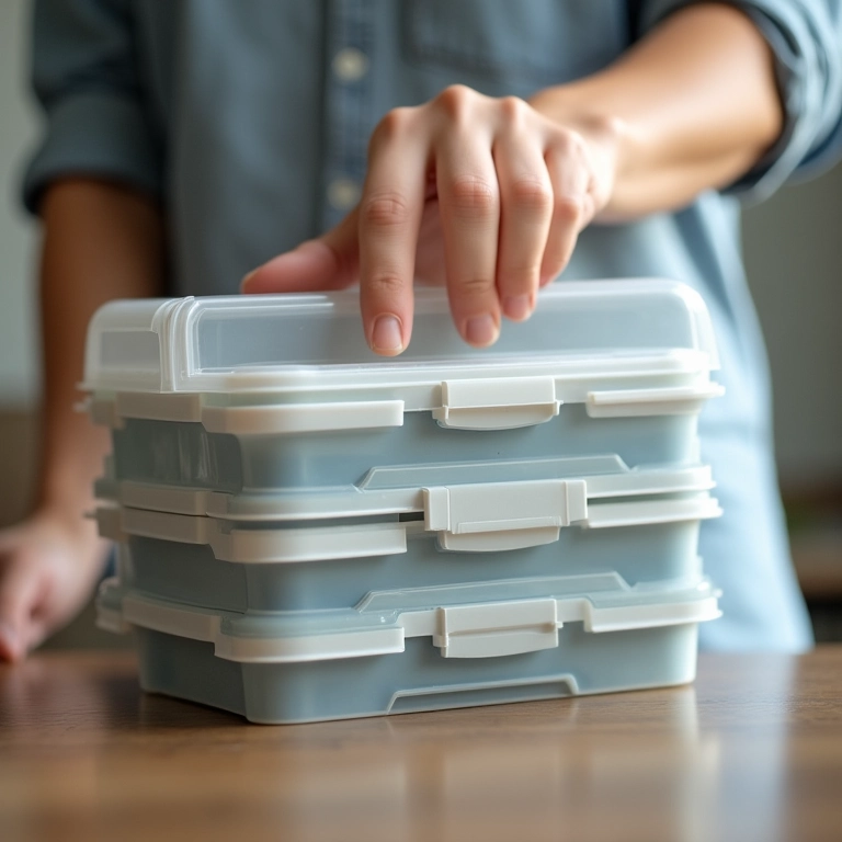 Modelo prático e funcional de caixa organizadora com trava.