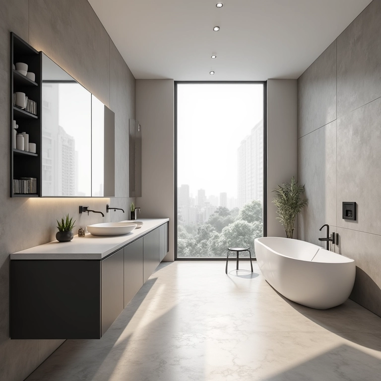 Nichos de Parede da Marca Biancogres no box.