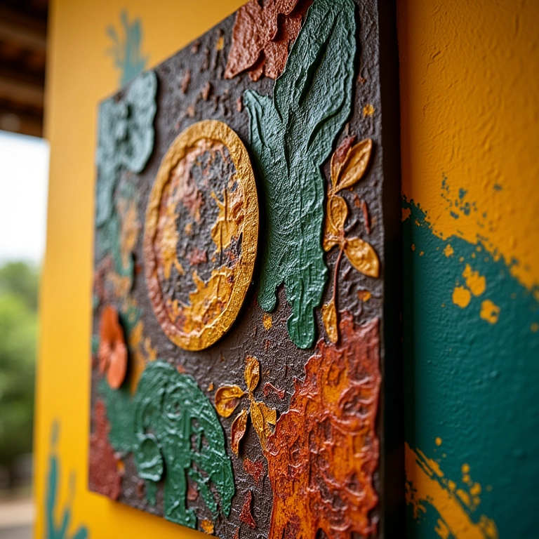 Painel decorativo de cobogó em uma parede.