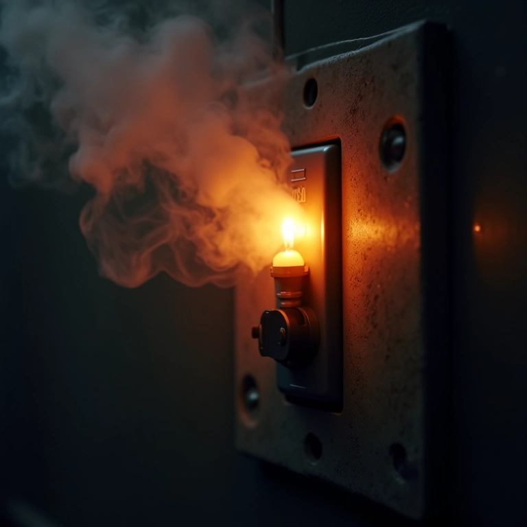 Painel elétrico emitindo fumaça e cheiro de queimado.