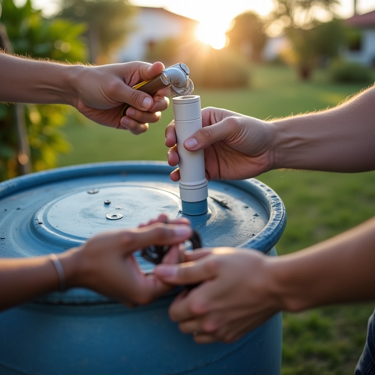 Passo a passo da construção de um captador de água da chuva.