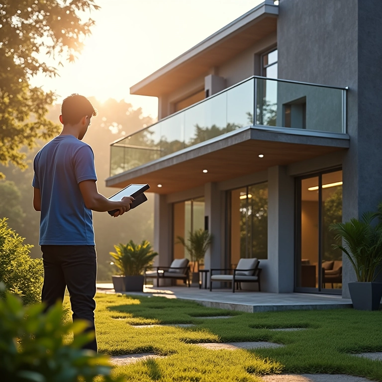Pessoa escolhendo entre diferentes sistemas de aquecimento solar para sua casa.