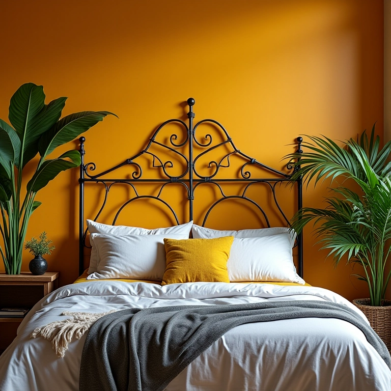 Quarto decorado com cabeceira de ferro e dicas de decoração brasileira.