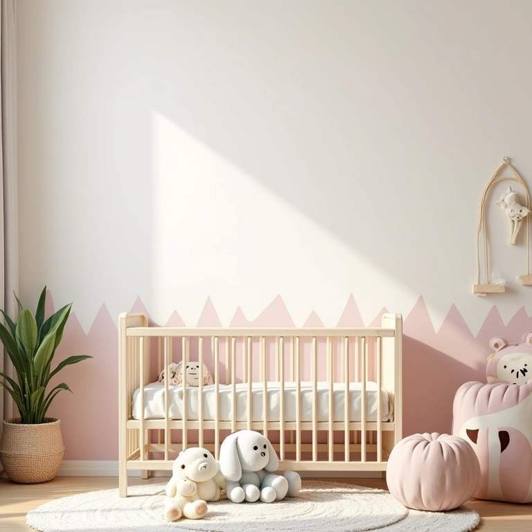 Quarto infantil com moldura de EVA autocolante criando borda divertida.