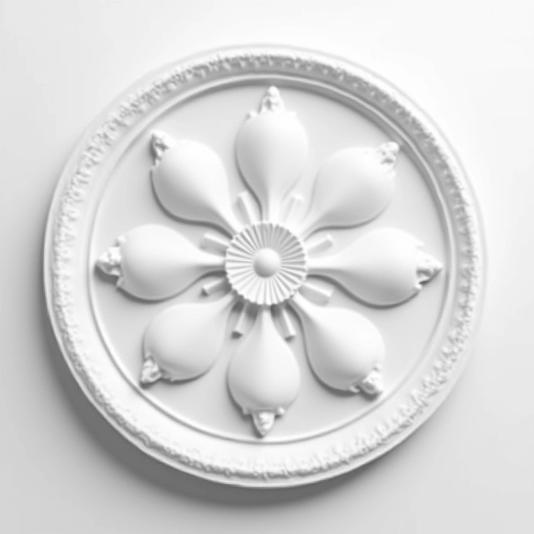 Roda de gesso feita de gesso para decoração.