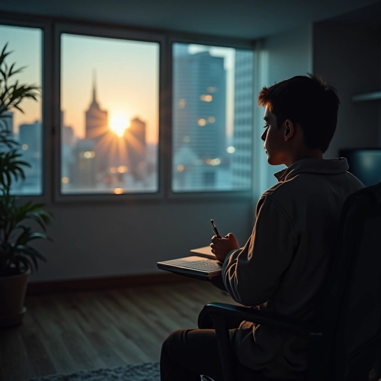 Simulador de TV funcionando durante o dia, emitindo luzes sutis.