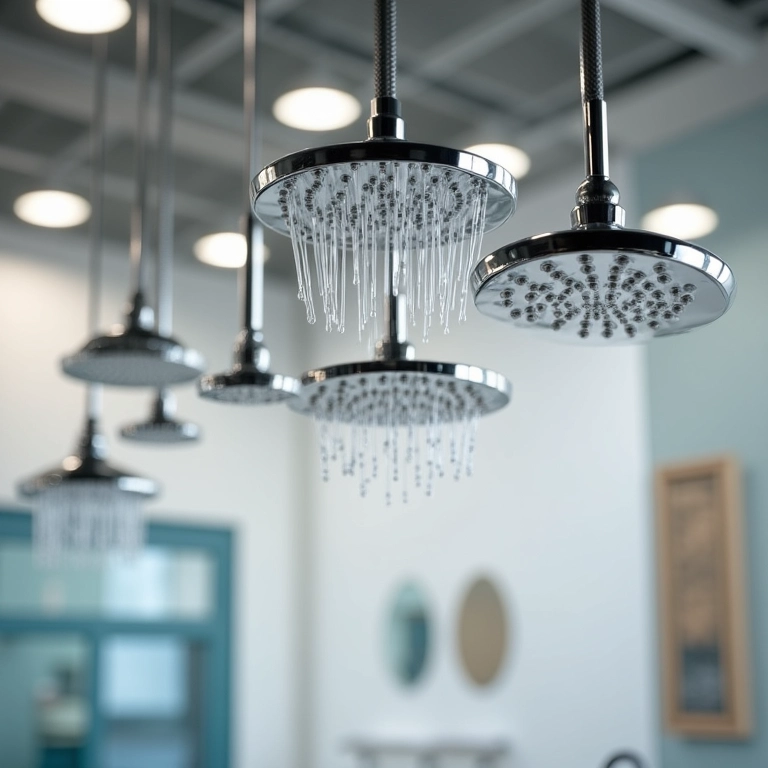 Tamanhos de espalhadores de chuveiro de teto.