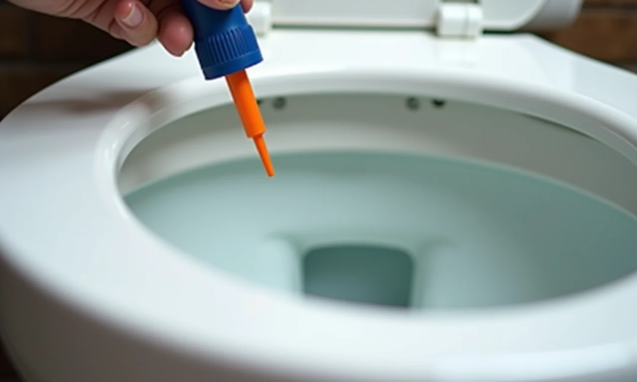 Usando silicone para vedar vazamento no vaso sanitário.