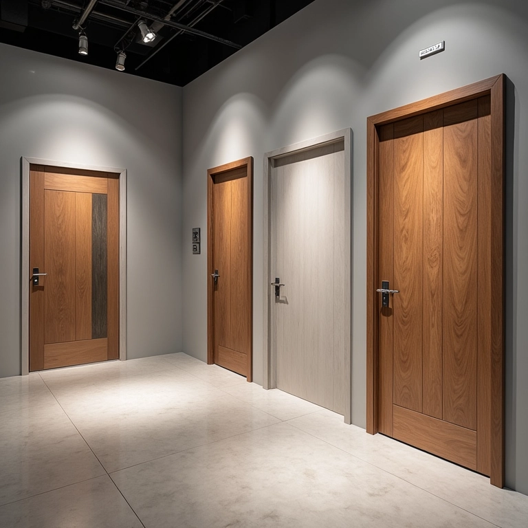 Variedade de designs em portas de aço.