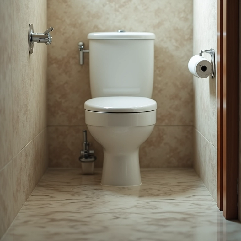 Vazamento grande de água no banheiro.